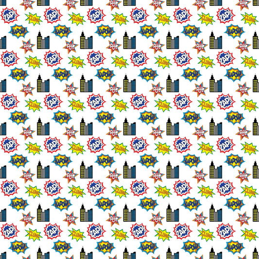 Superhero Pattern 3 Quilting Cotton Fabric