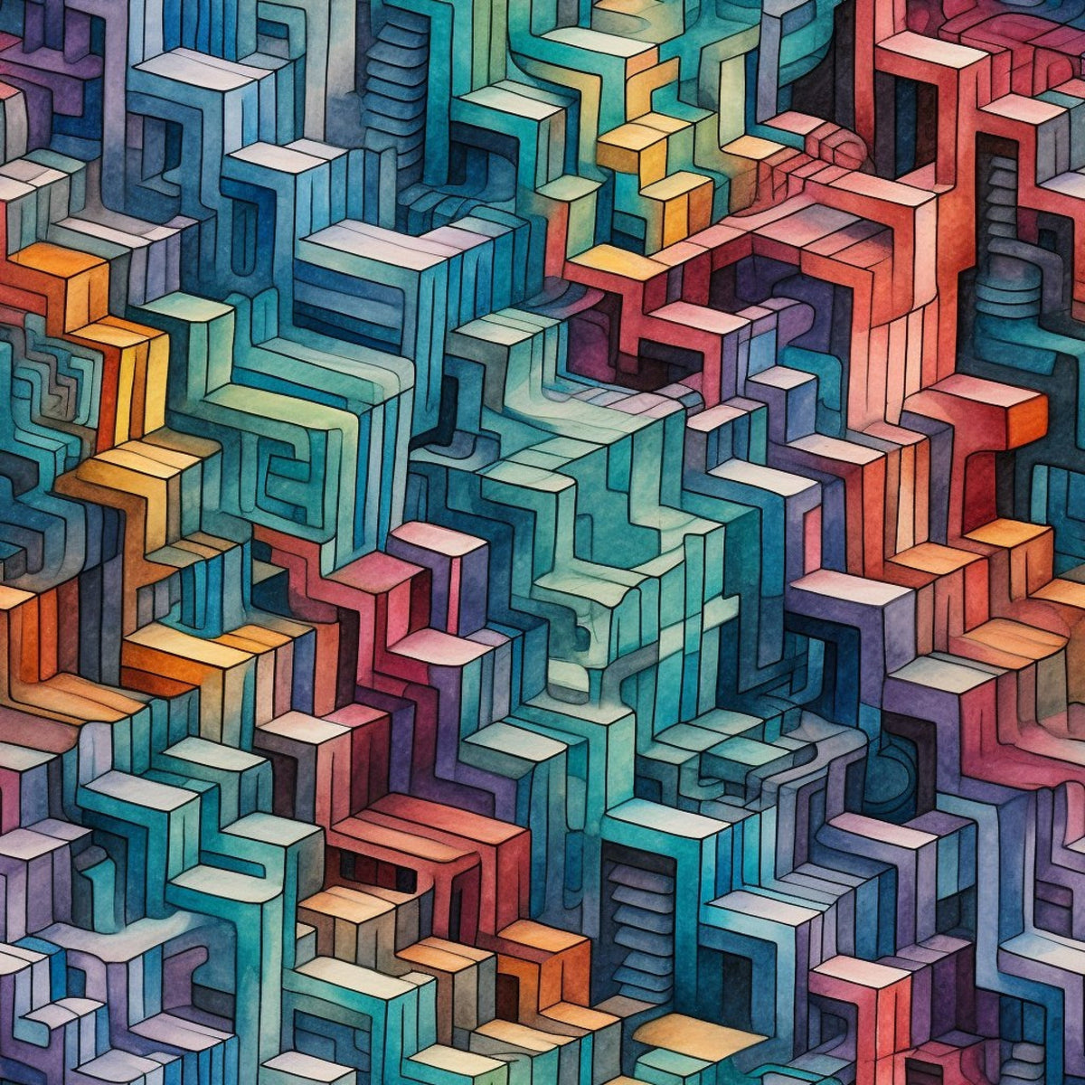 Impossible Labyrinth Pattern 3 Minky Fabric
