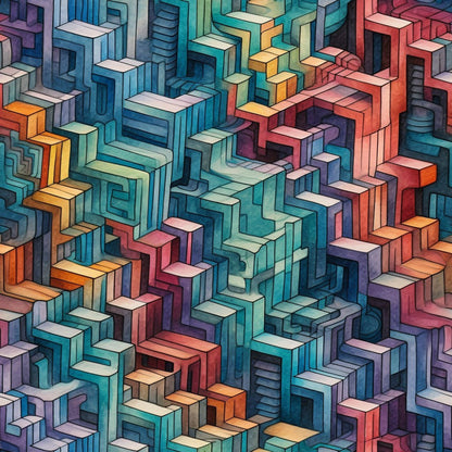 Impossible Labyrinth Pattern 3 Minky Fabric