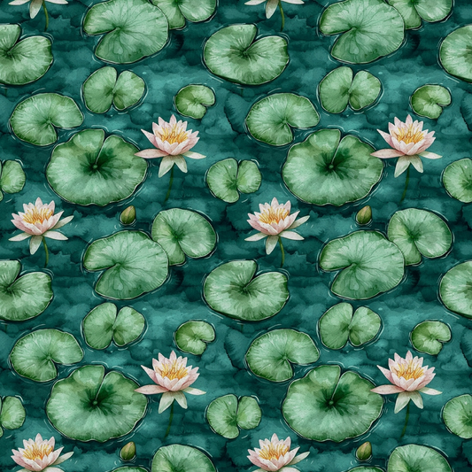 Swan in the Pond Pattern 10 Quilting Cotton Fabric