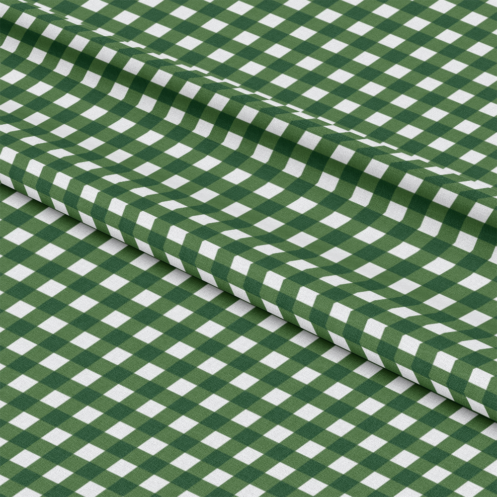 Sweet Strawberries Green Gingham Quilting Cotton Fabric