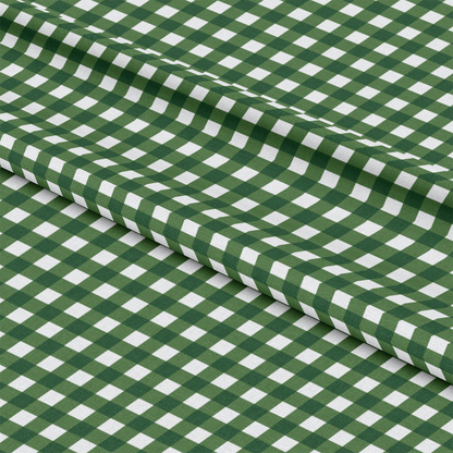 Sweet Strawberries Green Gingham Quilting Cotton Fabric