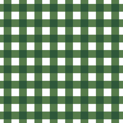 Sweet Strawberries Green Gingham Quilting Cotton Fabric