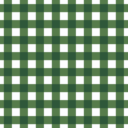 Sweet Strawberries Green Gingham Quilting Cotton Fabric