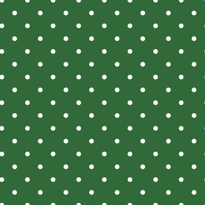 Sweet Strawberries Green Polka Dots Quilting Cotton Fabric
