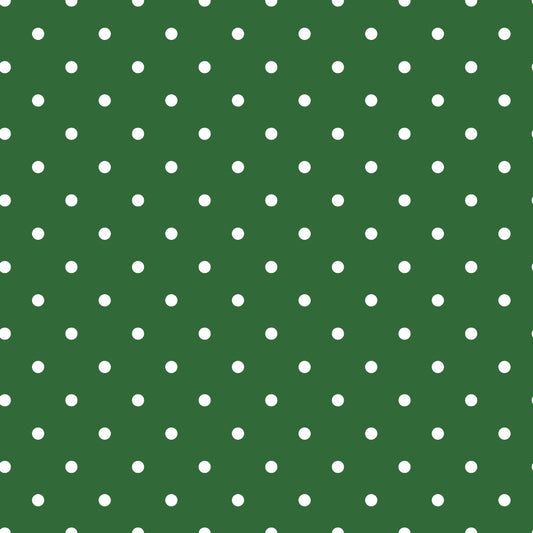 Sweet Strawberries Green Polka Dots Quilting Cotton Fabric