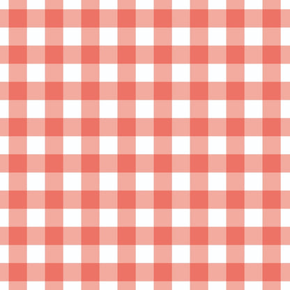 Sweet Strawberries Pink Gingham Quilting Cotton Fabric
