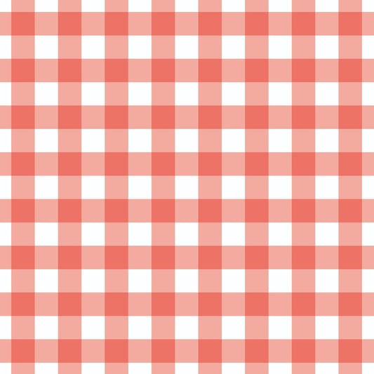 Sweet Strawberries Pink Gingham Quilting Cotton Fabric