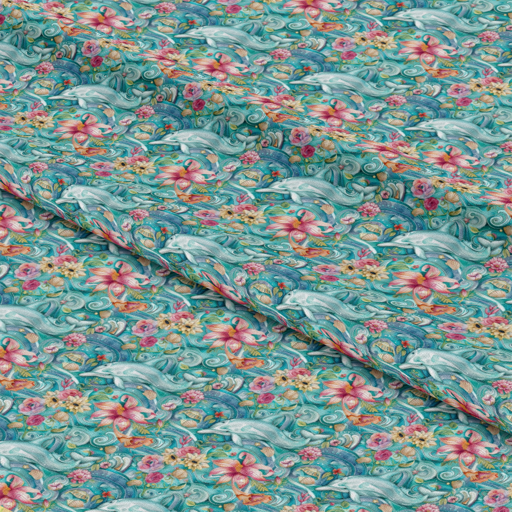 Swimming with Dolphins Pattern 10 Quilting Cotton Fabric