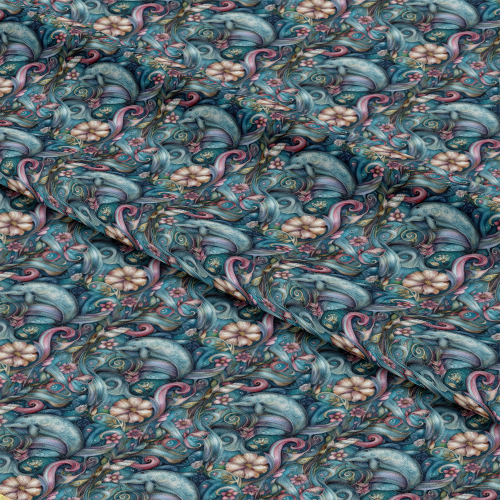 Swimming with Dolphins Pattern 12 Quilting Cotton Fabric