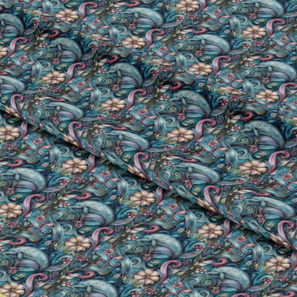 Swimming with Dolphins Pattern 12 Quilting Cotton Fabric