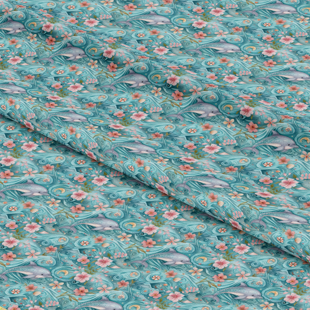 Swimming with Dolphins Pattern 2 Quilting Cotton Fabric
