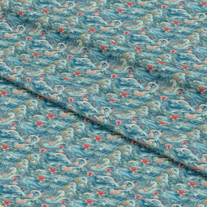 Swimming with Dolphins Pattern 3 Quilting Cotton Fabric