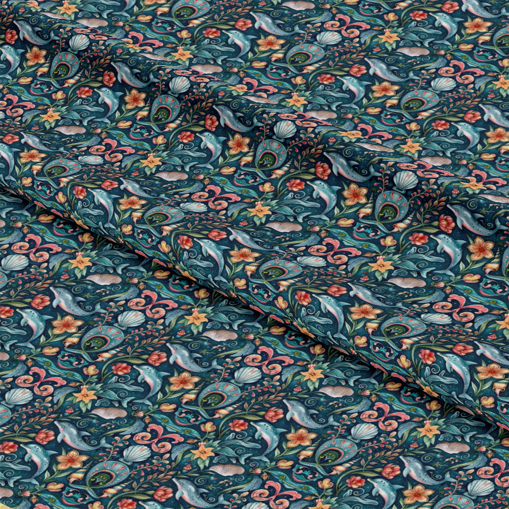 Swimming with Dolphins Pattern 4 Quilting Cotton Fabric