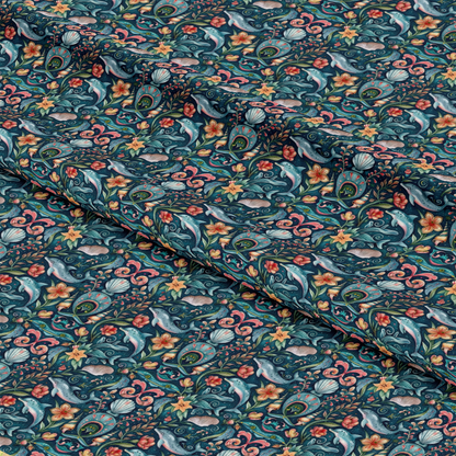 Swimming with Dolphins Pattern 4 Quilting Cotton Fabric