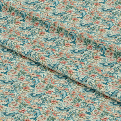 Swimming with Dolphins Pattern 5 Quilting Cotton Fabric