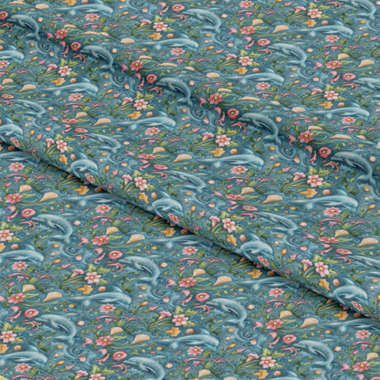 Swimming with Dolphins Pattern 6 Quilting Cotton Fabric