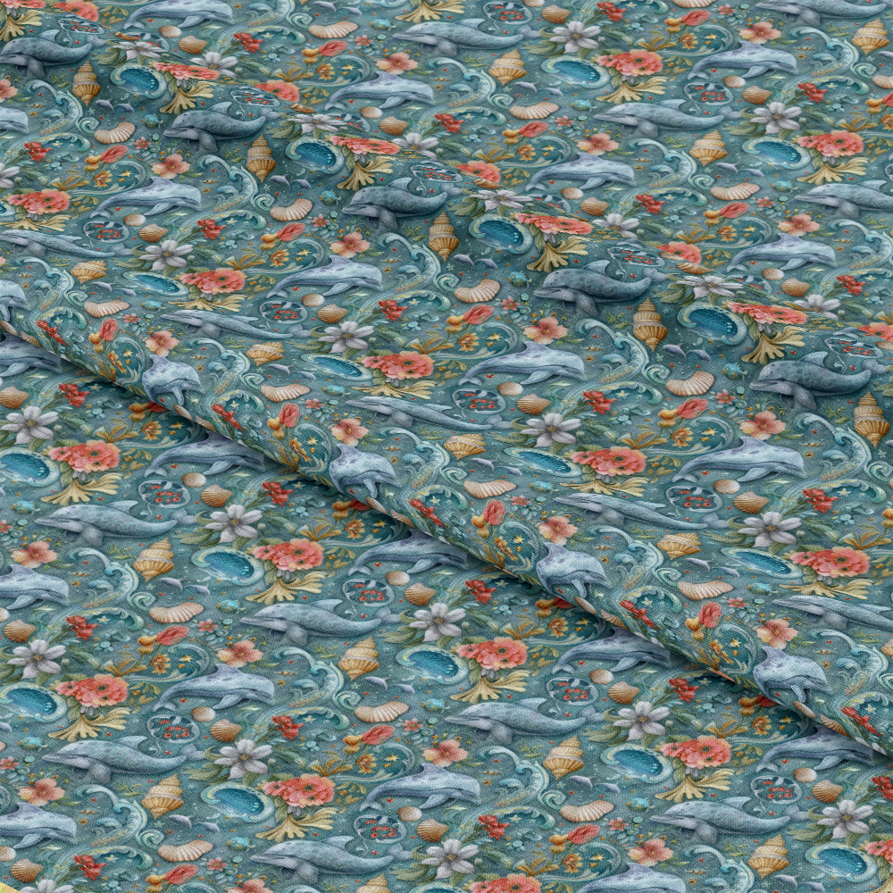 Swimming with Dolphins Pattern 8 Quilting Cotton Fabric