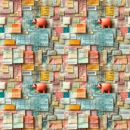 Tax Day Receipts Pattern 1 Quilting Cotton Fabric