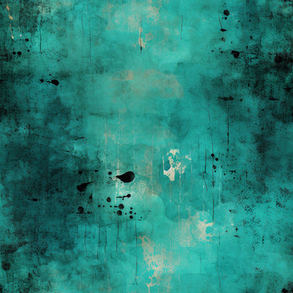Teal Grunge Pattern 11 Quilting Cotton Fabric