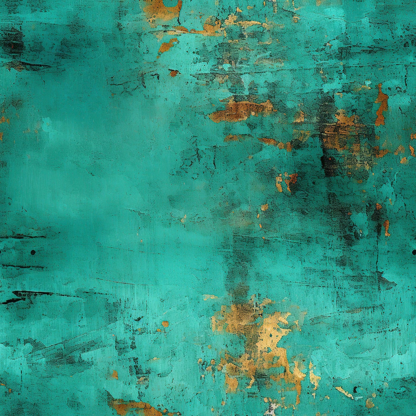 Teal Grunge Pattern 3 Quilting Cotton Fabric