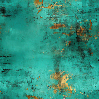 Teal Grunge Pattern 3 Quilting Cotton Fabric