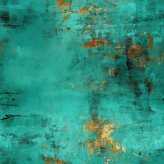 Teal Grunge Pattern 3 Quilting Cotton Fabric