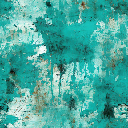 Teal Grunge Pattern 6 Quilting Cotton Fabric