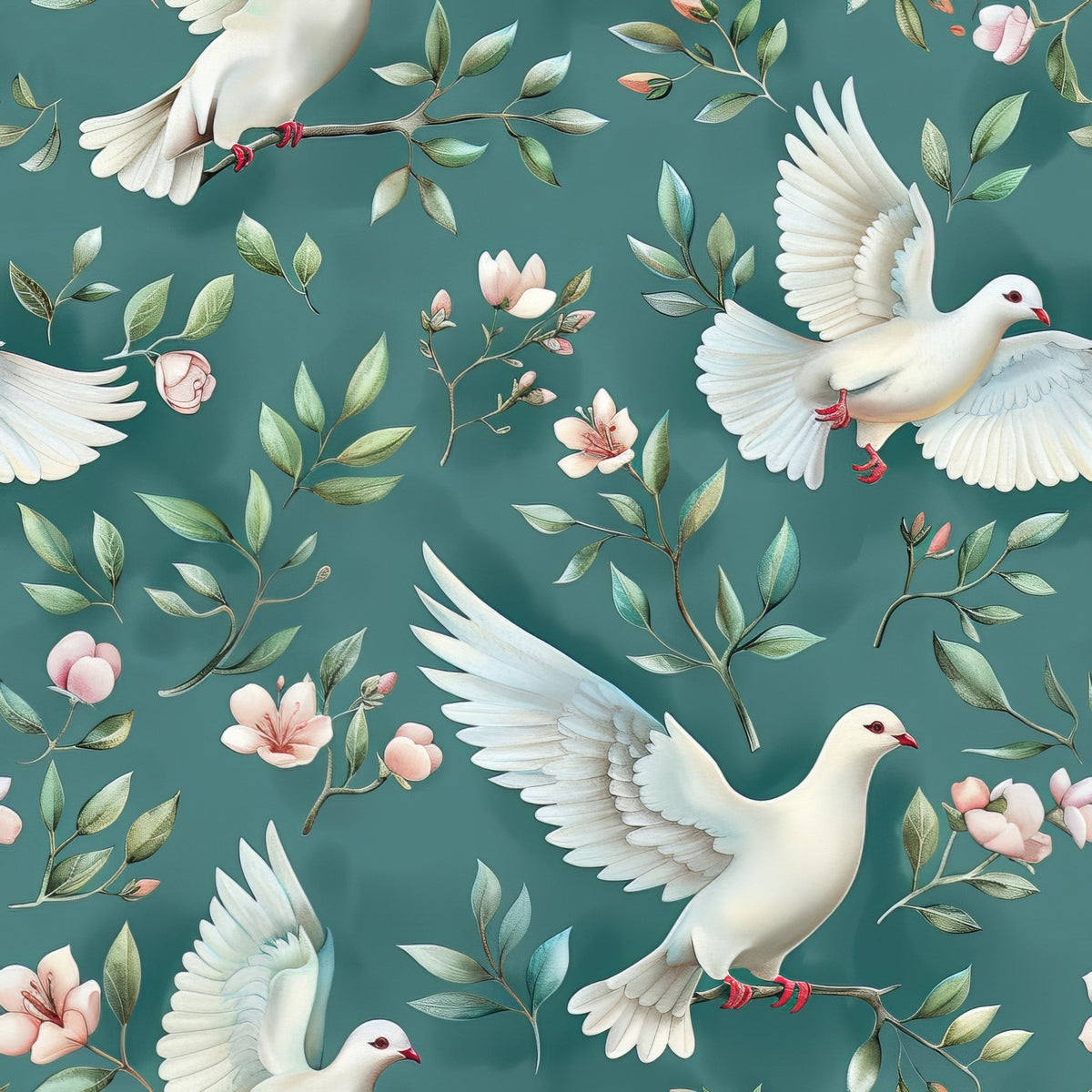 Seafoam Scrollwork Pattern 2 Minky Fabric