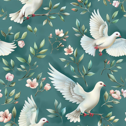 Seafoam Scrollwork Pattern 2 Minky Fabric