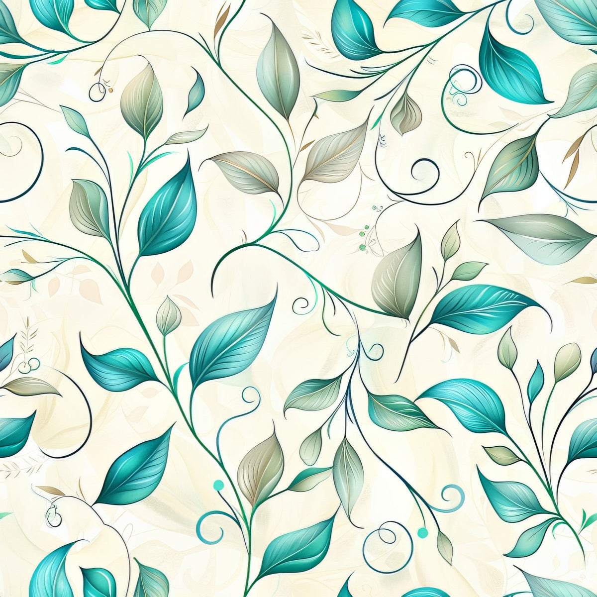 Seafoam Scrollwork Pattern 6 Minky Fabric