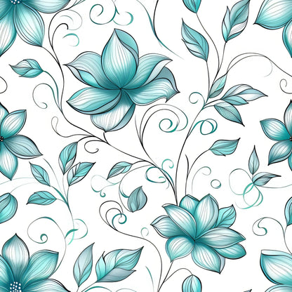 Seafoam Scrollwork Pattern 7 Minky Fabric