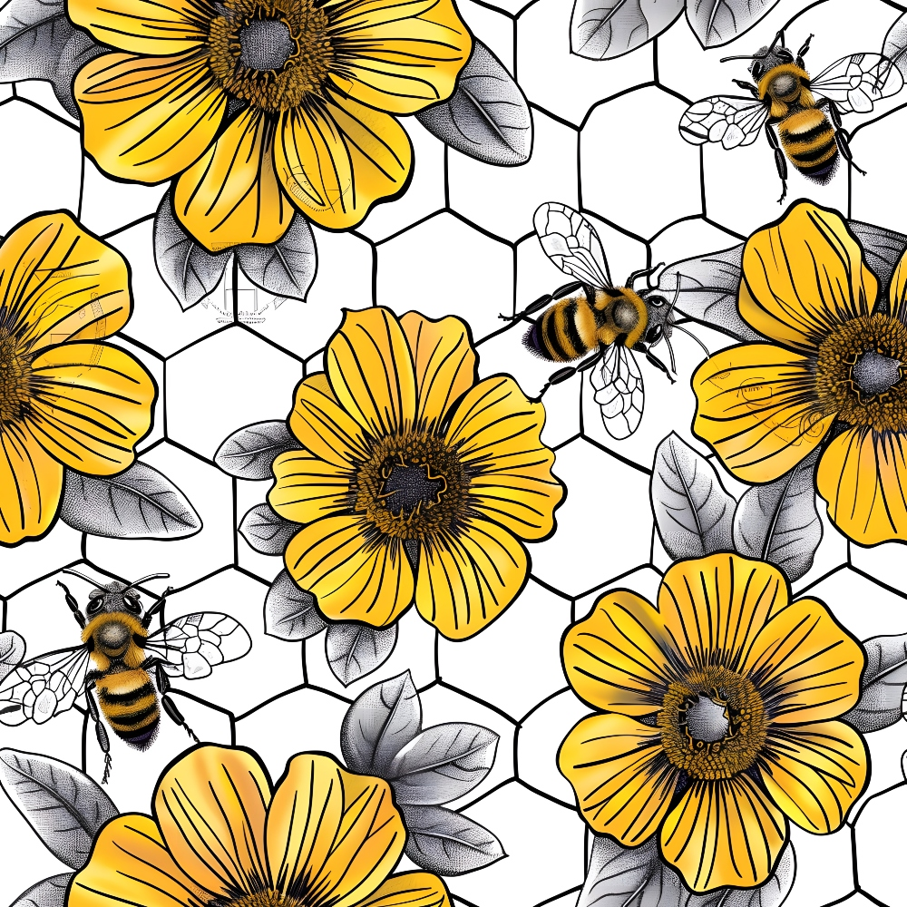 Honeycomb Blooms Pattern 1 Minky Fabric