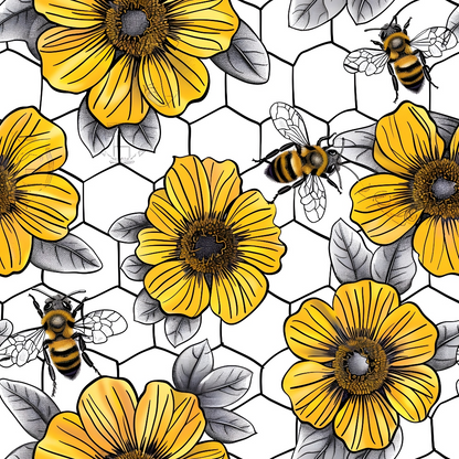 Honeycomb Blooms Pattern 1 Minky Fabric