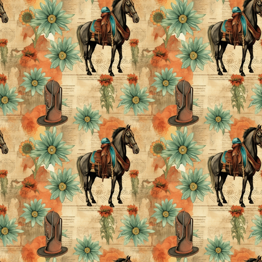 Vintage Frontier Pattern 11 Minky Fabric