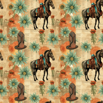 Vintage Frontier Pattern 11 Minky Fabric