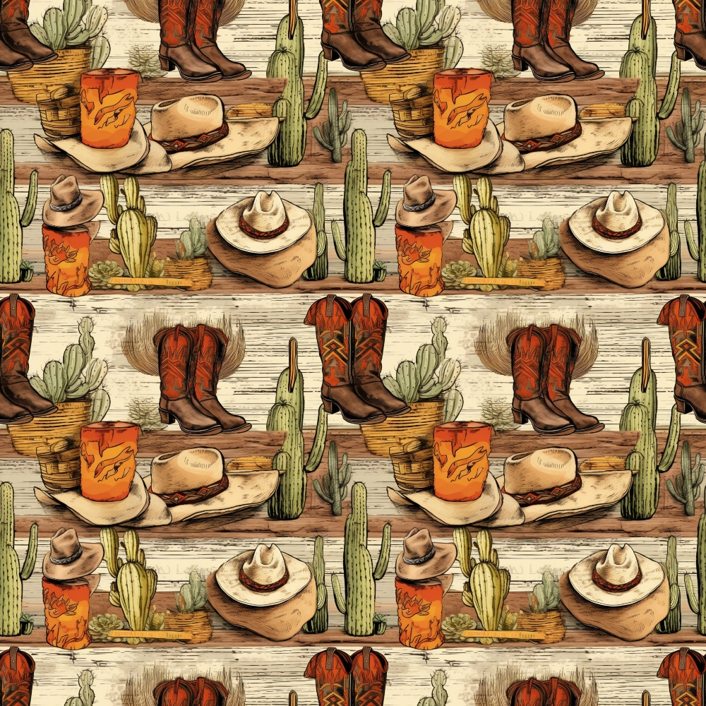 Vintage Frontier Pattern 12 Minky Fabric