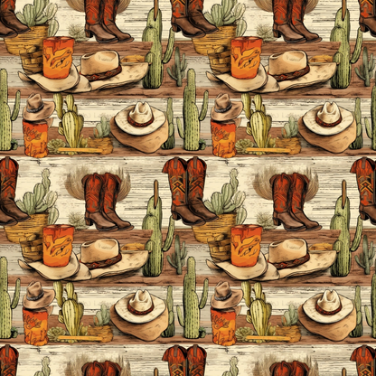 Vintage Frontier Pattern 12 Minky Fabric