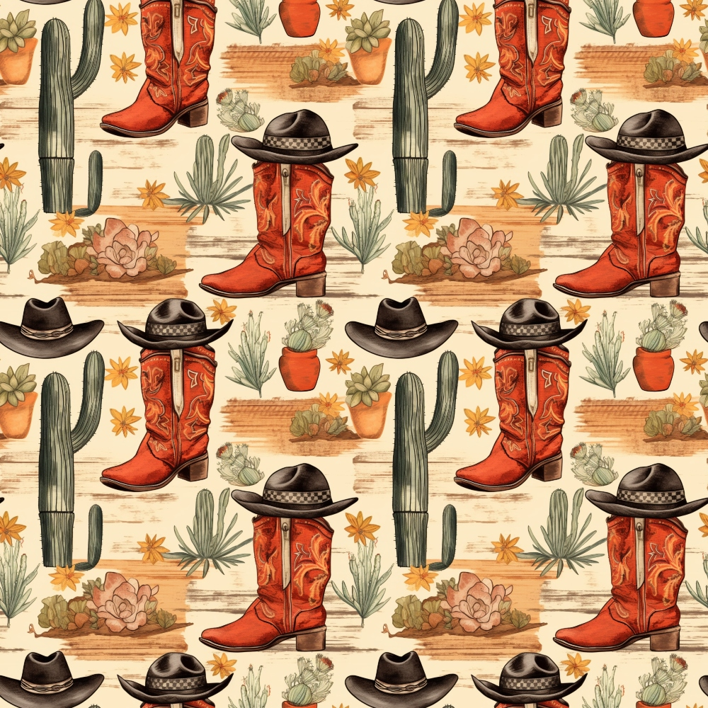 Vintage Frontier Pattern 13 Minky Fabric