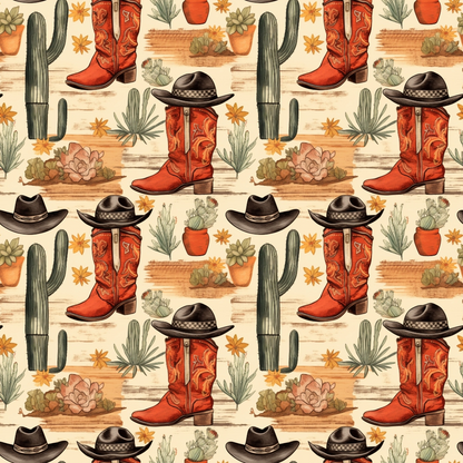 Vintage Frontier Pattern 13 Minky Fabric