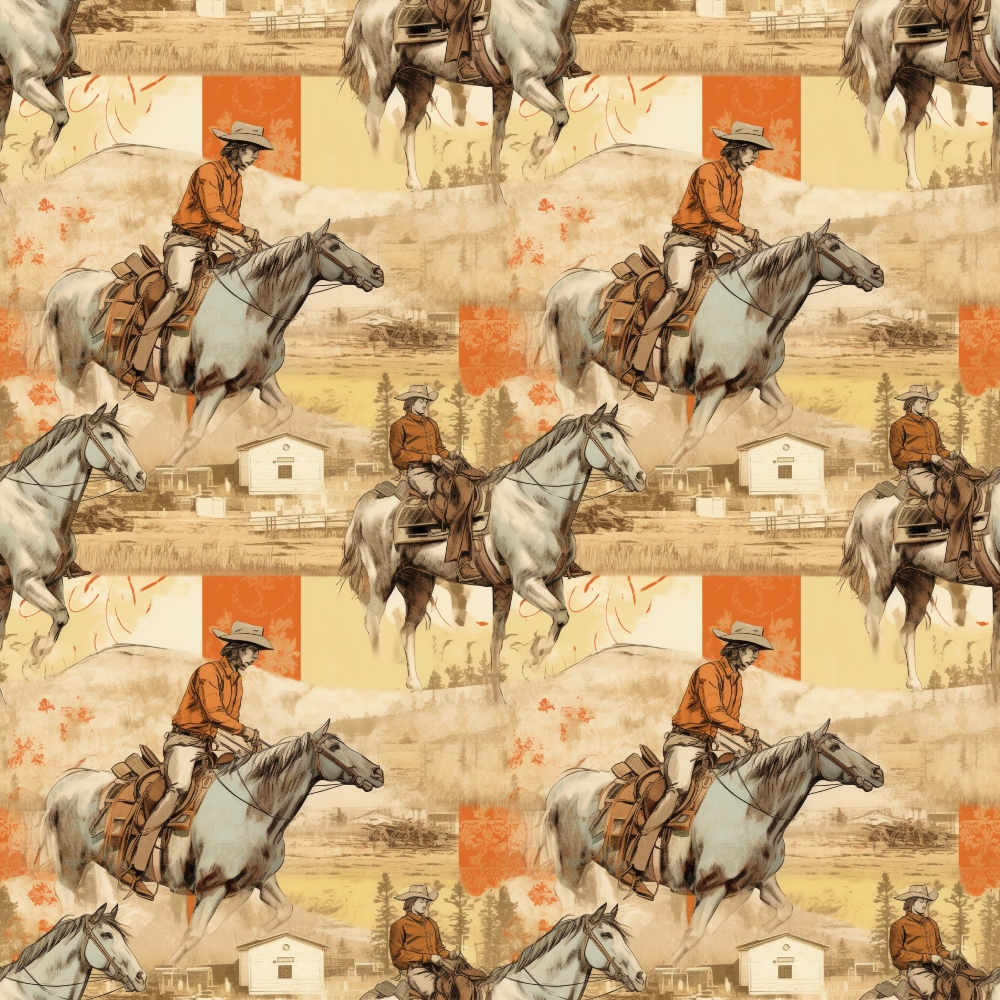 Vintage Frontier Pattern 14 Minky Fabric