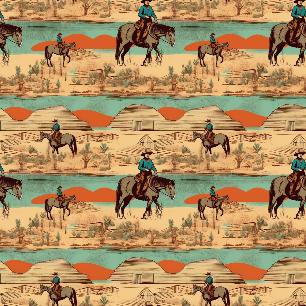 Vintage Frontier Pattern 16 Minky Fabric