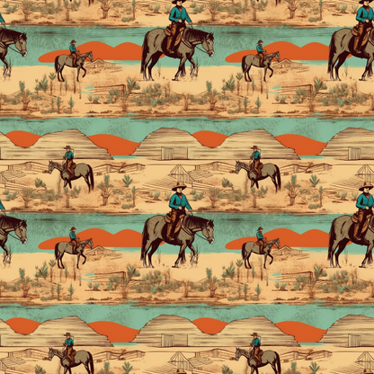 Vintage Frontier Pattern 16 Minky Fabric