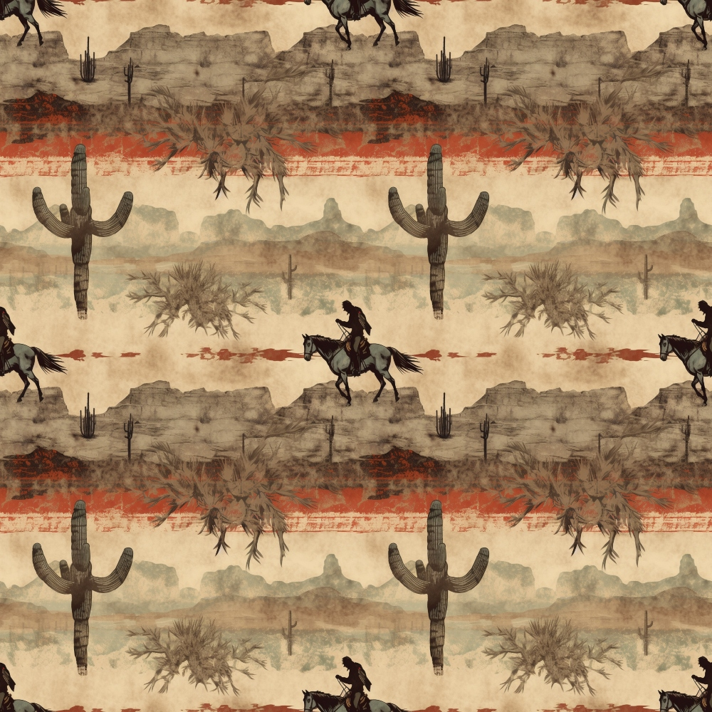 Vintage Frontier Pattern 17 Minky Fabric