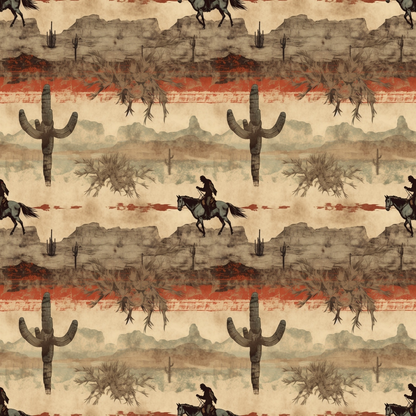 Vintage Frontier Pattern 17 Minky Fabric