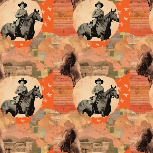 The Cowboy Life Pattern 18 Quilting Cotton Fabric