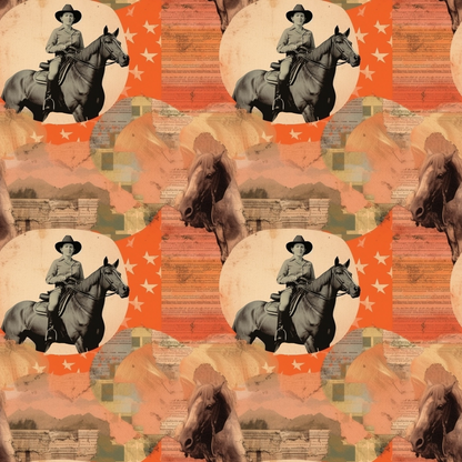 Vintage Frontier Pattern 18 Minky Fabric