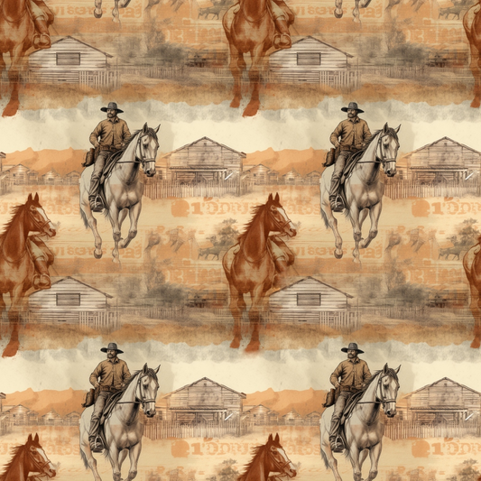 The Cowboy Life Pattern 19 Quilting Cotton Fabric
