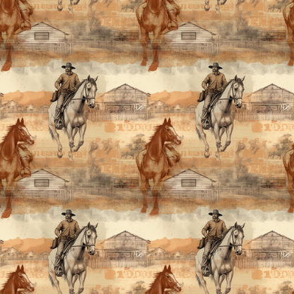 Vintage Frontier Pattern 19 Minky Fabric