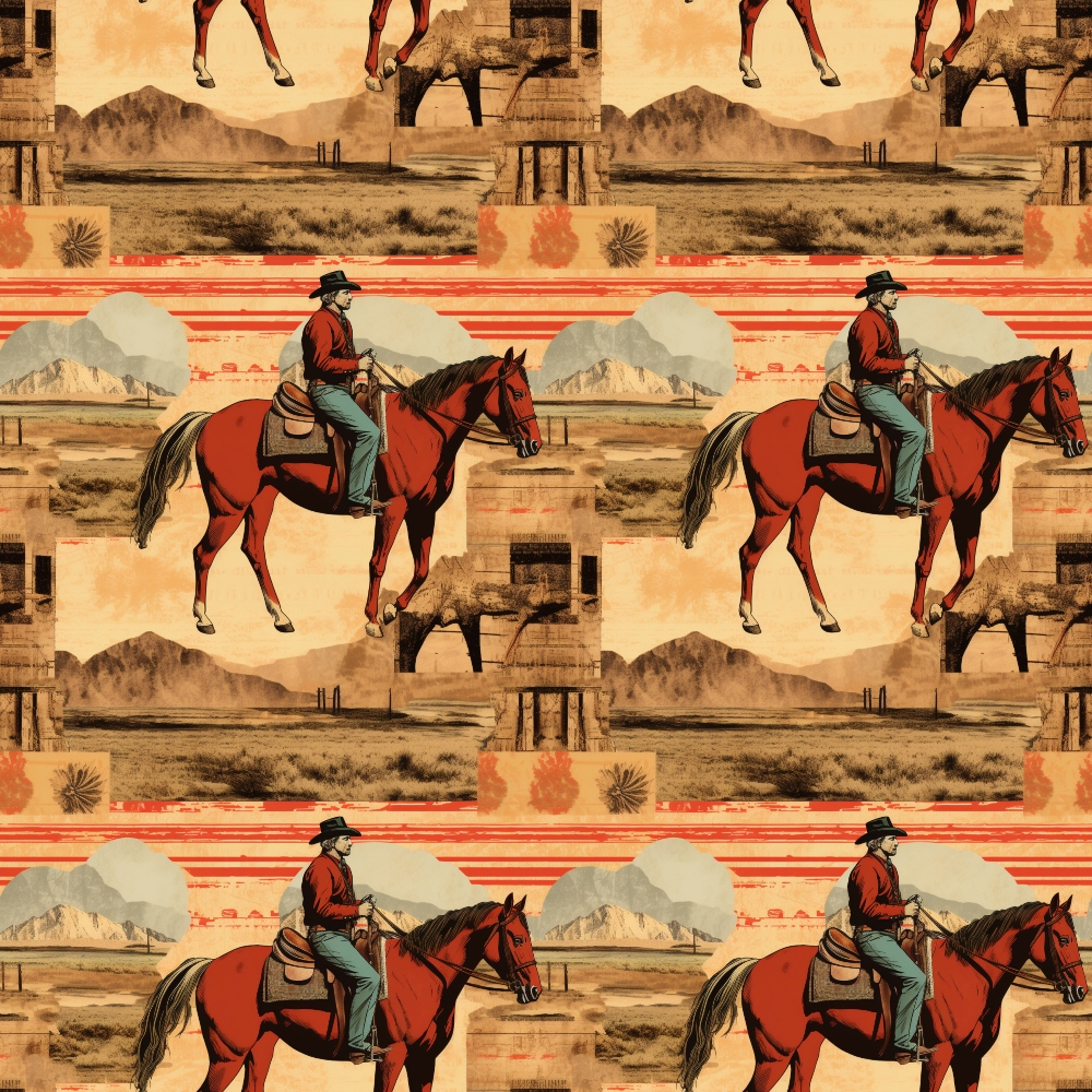 Vintage Frontier Pattern 1 Minky Fabric